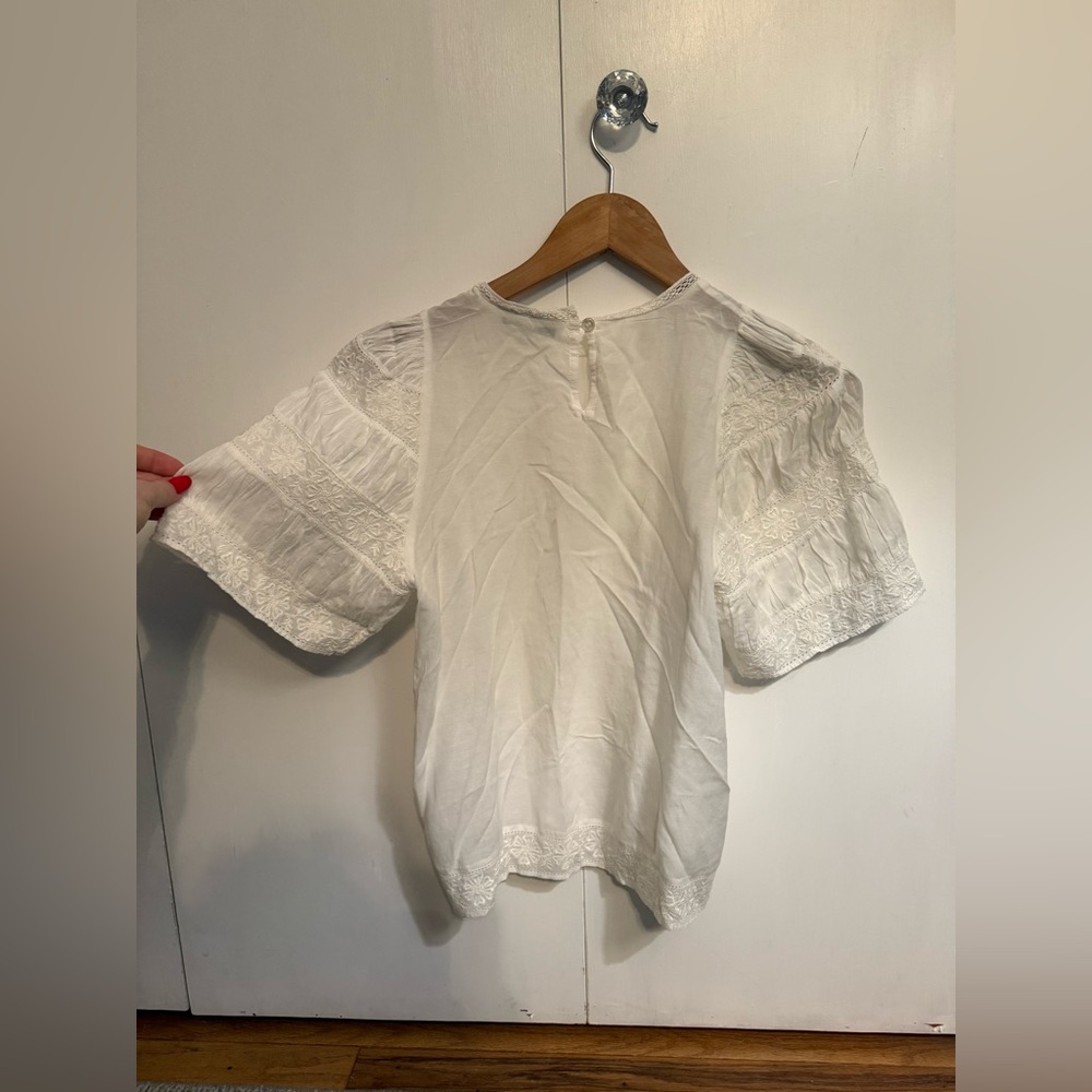 Sea New York White Embroidered Puff Sleeve Top - Picture 2 of 4